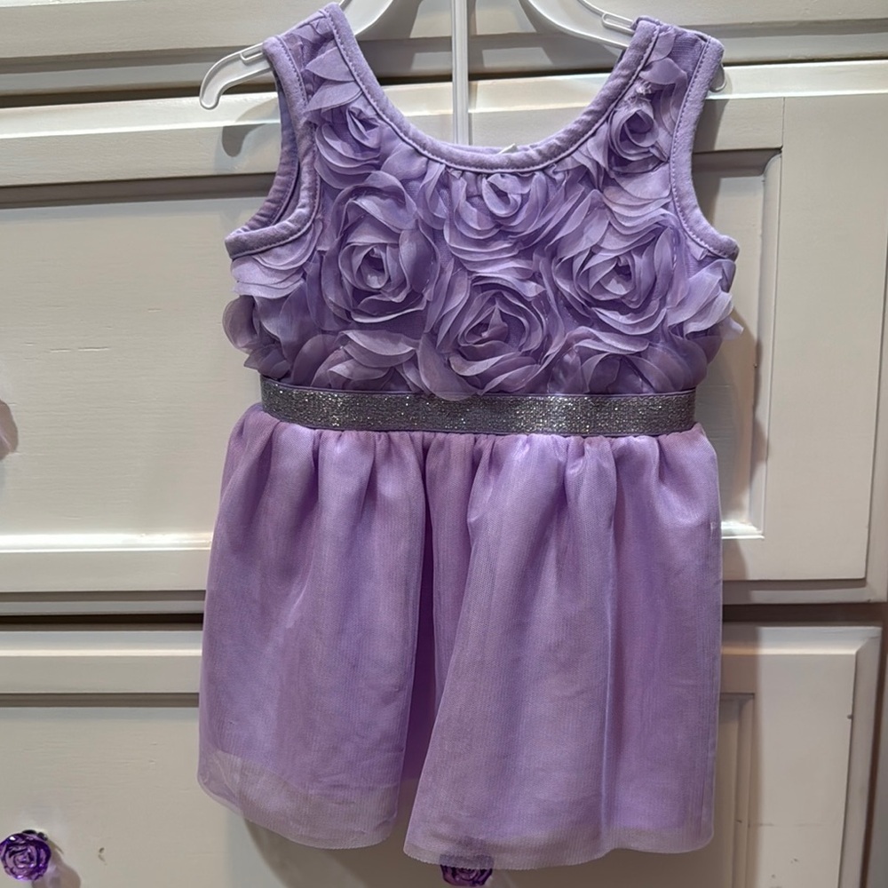 The Children's Place Purple Pleated Tiered Baby Dress